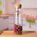 Elegant Handblown Glass Beverage Bottle with Natural Cork Closure - Ideal for Hot and Cold Drinks