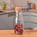 Elegant Handblown Glass Beverage Bottle with Natural Cork Closure - Ideal for Hot and Cold Drinks