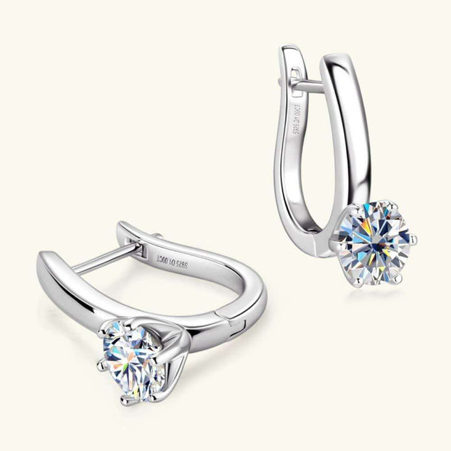 2 Carat Moissanite Sterling Silver Earrings with Extended Warranty and Certificate