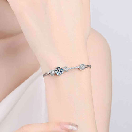 2 Carat Moissanite and Zircon Accented Sterling Silver Bracelet