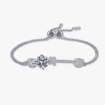 2 Carat Moissanite and Zircon Accented Sterling Silver Bracelet