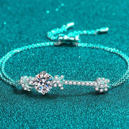 2 Carat Moissanite and Zircon Accented Sterling Silver Bracelet