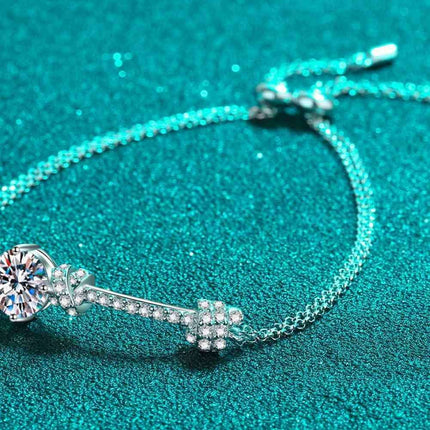 2 Carat Moissanite and Zircon Accented Sterling Silver Bracelet
