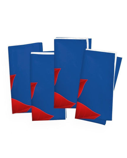 Charming Holiday Table Napkin Set - Festive Blue and Red Collection (Set of 4)