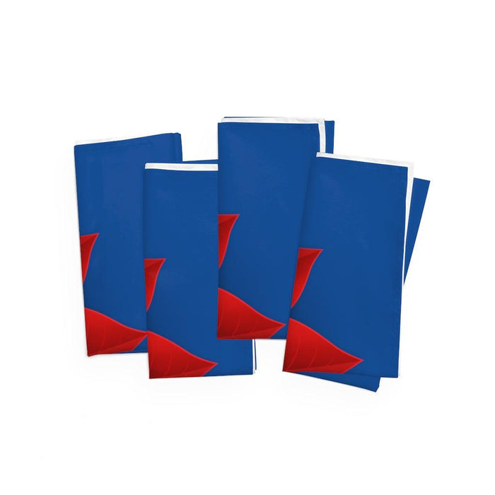 19"x19" Christmas Winter Holiday Blue and Red Napkin, Set of 4