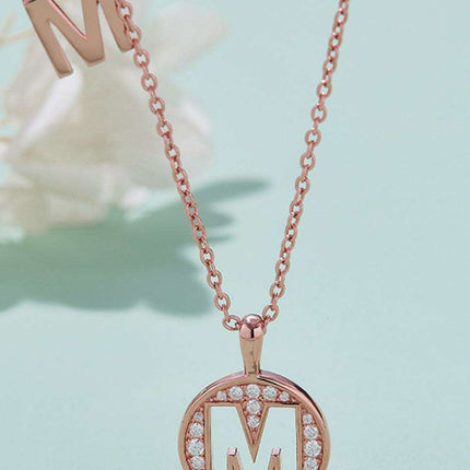 Stunning Rose Gold-Plated Necklace with Lab-Created Diamond - A Modern Elegance
