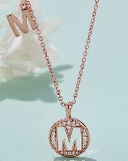 Stunning Rose Gold-Plated Necklace with Lab-Created Diamond - A Modern Elegance