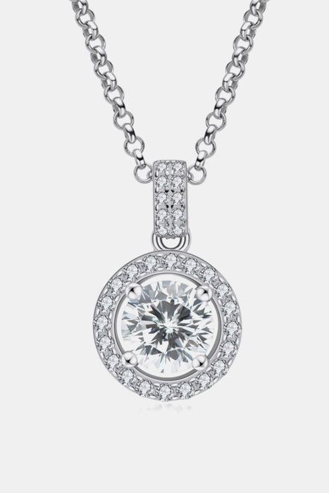 Elegant Sterling Silver Necklace with Zircon Pendant - Classic Elegance