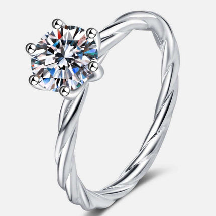 Elegant 1 Carat Moissanite Twisted Ring - Exquisite Statement Jewelry Piece