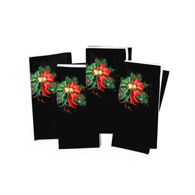 Elegant Black Napkin Set for Holiday Celebrations - Set of 4
