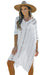 Boho White Knit Beach Dress with Hollow-out Detail for Women