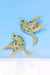 Elegant Avian Delight Zinc Alloy Earrings with Glass Stone Accents