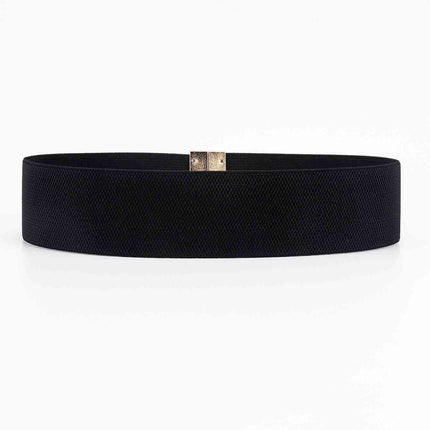 Chic Elastic Belt with Sleek Alloy Buckle - A Stylish Addition for Any Ensemble