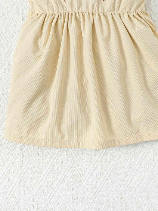 Adorable Embroidered Ruffle Dress with Square Neck for Infant Princesses