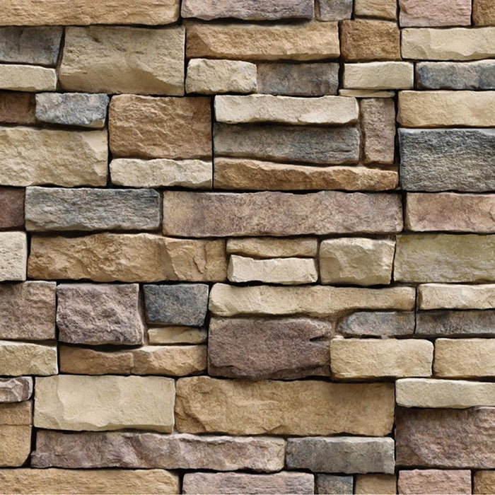 Rustic Stone Brick 3D Wallpaper Decal for Self-adhesive Wall Decor