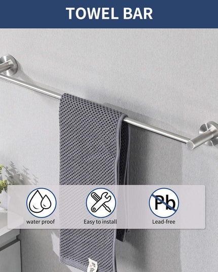 Elegant 4-Piece Brushed Nickel Bathroom Accessory Set: Upgrade Your Bathroom with Style