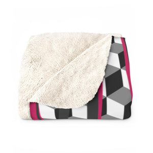 Highlighted on geometric art Sherpa Fleece Blanket-Home Textiles›Bedding & Linen›Blankets, Quilts & Throws-Maison d'Elite-50" × 60"-Très Elite