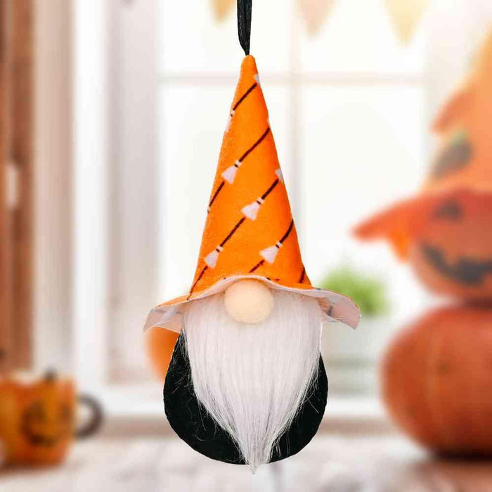 Enchanting Halloween Gnome Duo Hanging Ornaments with Distinct Features