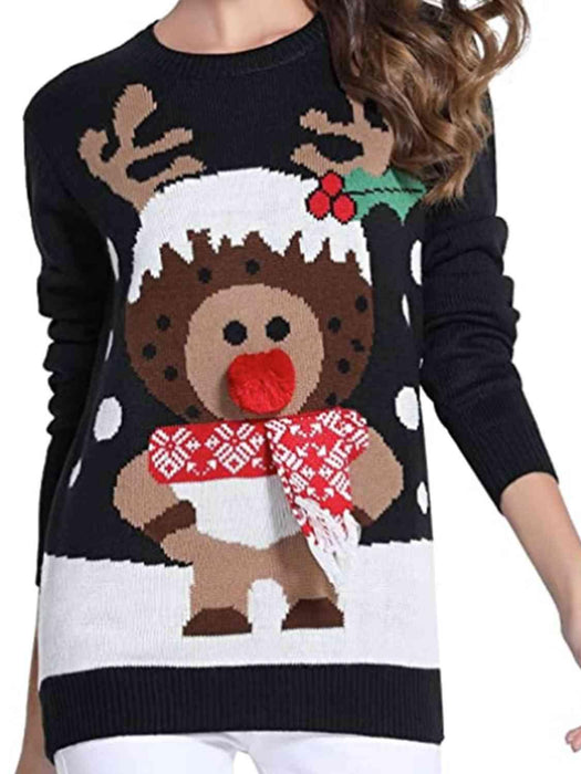 Cozy Rudolph Round Neck Sweater