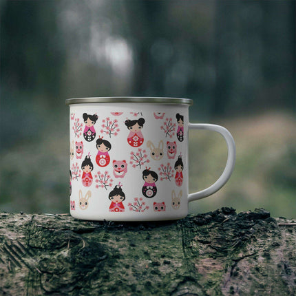 Personalized Adventure Enamel Camping Mug for Outdoor Lovers