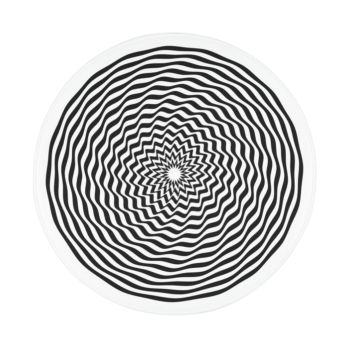 Optical Illusion Abstract Polyester Circle Bath Mat