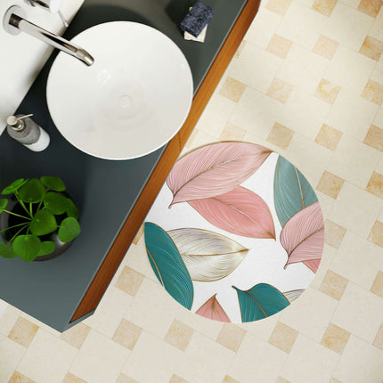 Chic Circular Bath Mat with Abstract Design for Stylish Bathrooms by Maison d'Elite
