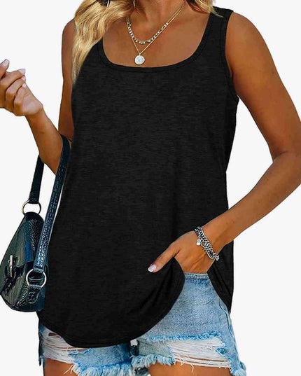 Stylish Curved Hem Square Neck Tank: Your Go-To Wardrobe Essential