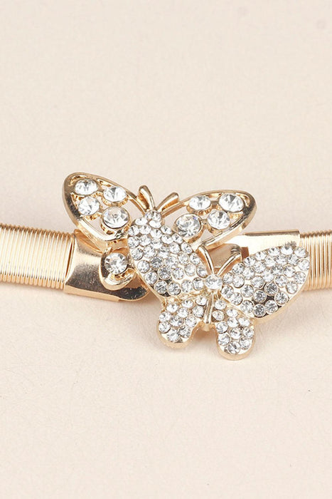 Elegant Rhinestone Butterfly Iron Belt - Versatile Fashion Essential: Premium Iron Accessory