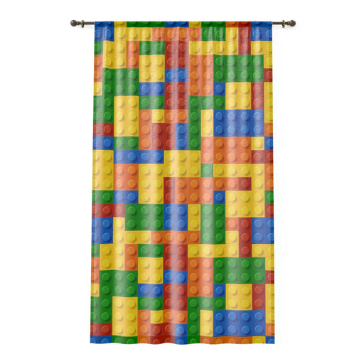 Personalized Lego Print Kids' Room Curtains with Custom Artwork Option