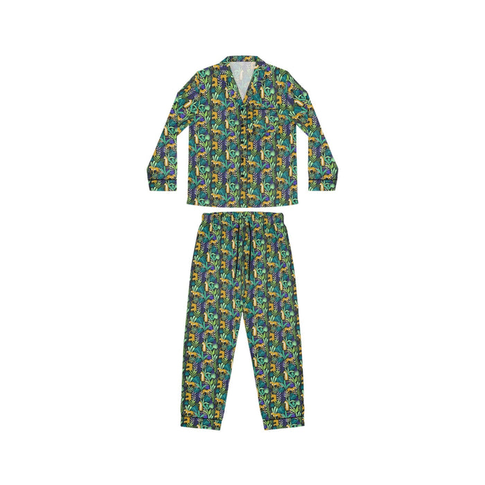 Luxurious Leopard Print Custom Satin Pajama Set for Women
