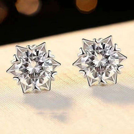 Radiant 4 Carat Moissanite Stud Earrings in Sterling Silver