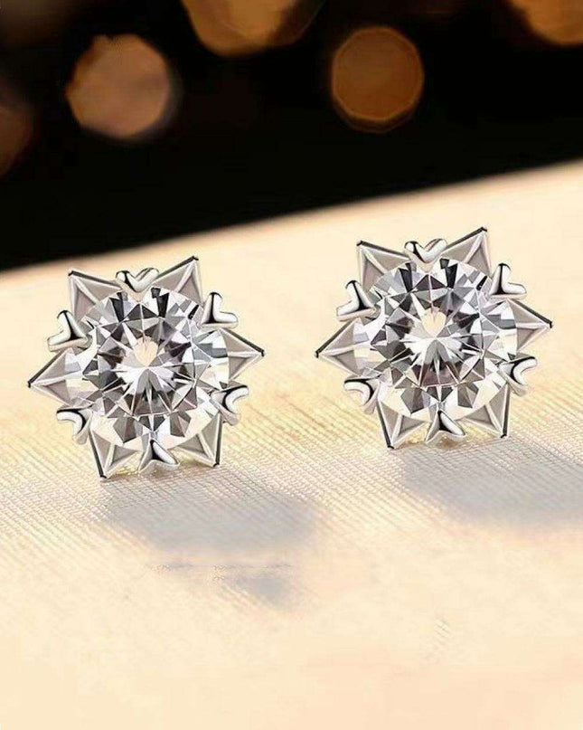 Radiant 4 Carat Moissanite Stud Earrings in Sterling Silver