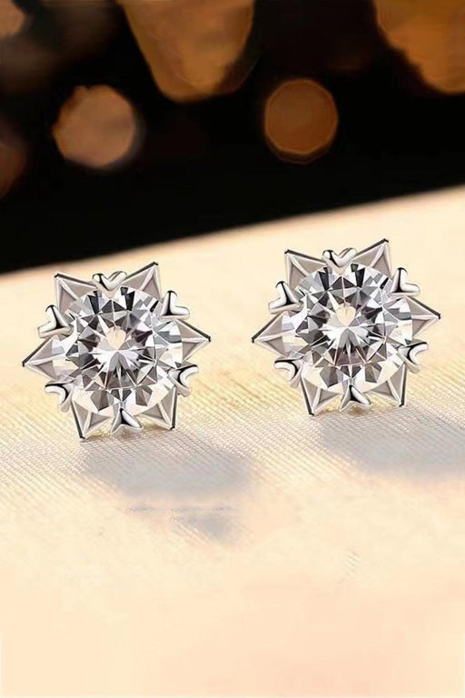 Radiant Moissanite Sterling Silver Stud Earrings - 4 Carats