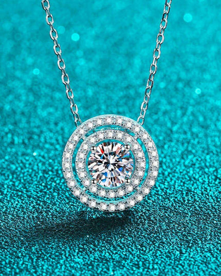 Sterling Silver Moissanite Necklace with Zircon Accents - A Timeless Treasure