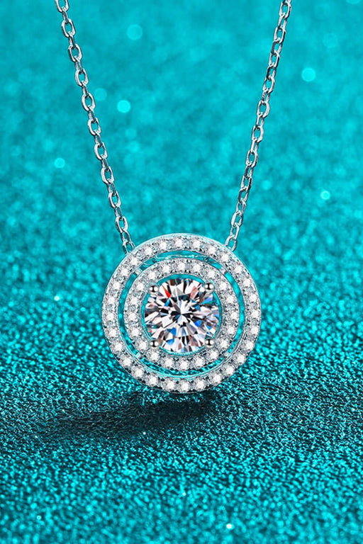 Radiant Moissanite Sterling Silver Necklace with Zircon Accents - Luxurious Simplicity