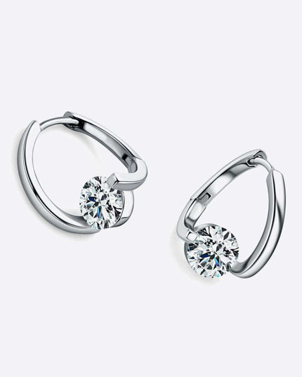 Timeless Allure: Exquisite 2 Carat Lab-Diamond Sterling Silver Earrings with Authenticity Certification