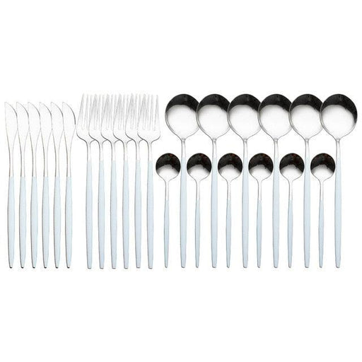 Refined Elegance: Premium 24-Piece Stainless Steel Flatware Set with Deluxe Box