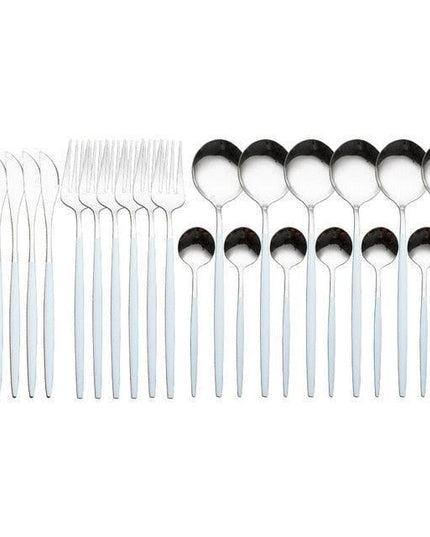 Elegant 24-Piece Stainless Steel Cutlery Set for Upscale Dining