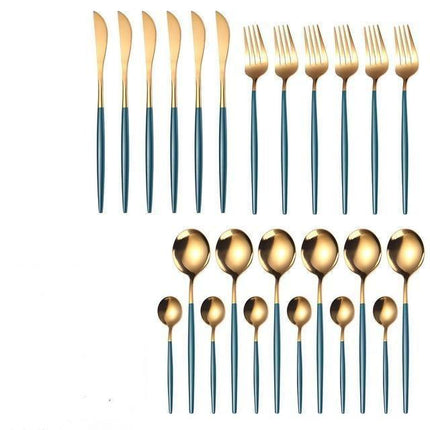 Sophisticated 24-Piece Stainless Steel Cutlery Set with Elegant Storage Case for Upscale Dining