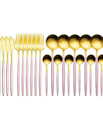 Sophisticated 24-Piece Stainless Steel Cutlery Set with Elegant Storage Case for Upscale Dining