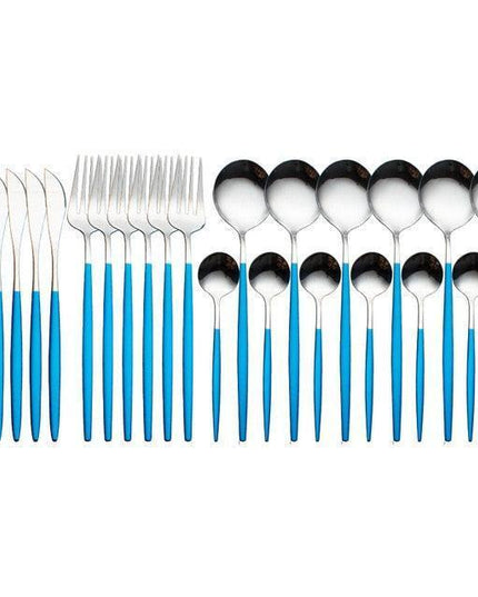 Sophisticated 24-Piece Stainless Steel Cutlery Set with Elegant Storage Case for Upscale Dining