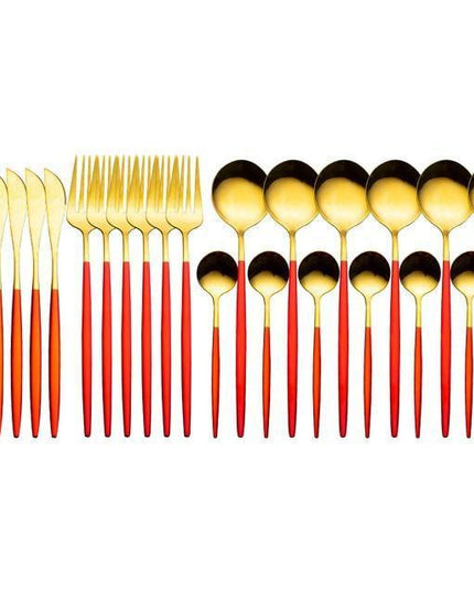 Sophisticated 24-Piece Stainless Steel Cutlery Set with Elegant Storage Case for Upscale Dining