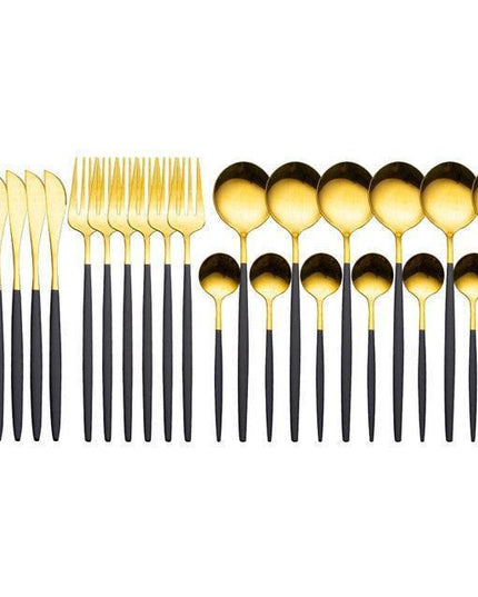 Sophisticated 24-Piece Stainless Steel Cutlery Set with Elegant Storage Case for Upscale Dining