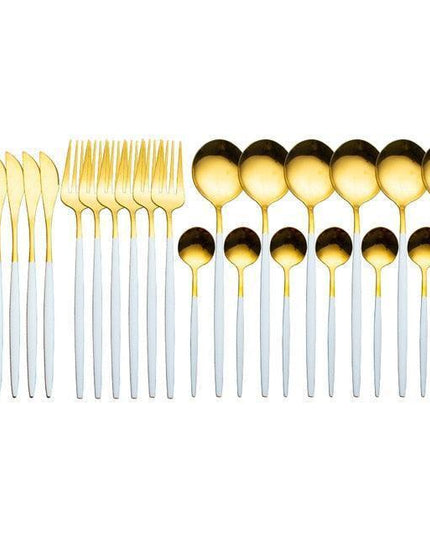 Sophisticated 24-Piece Stainless Steel Cutlery Set with Elegant Storage Case for Upscale Dining