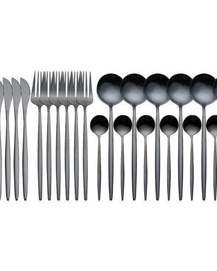 Sophisticated 24-Piece Stainless Steel Cutlery Set with Elegant Storage Case for Upscale Dining