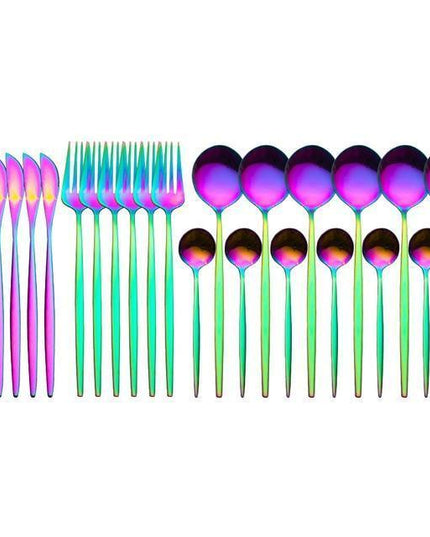 Sophisticated 24-Piece Stainless Steel Cutlery Set with Elegant Storage Case for Upscale Dining