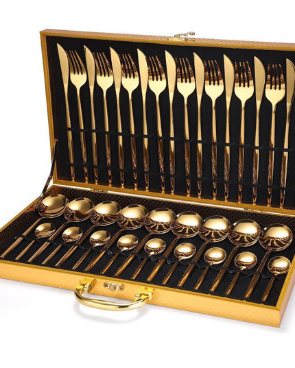 Elegant 24-Piece Stainless Steel Cutlery Set for Upscale Dining