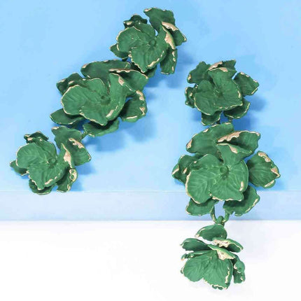 Chic Floral Zinc Alloy Dangle Earrings - Style Elevation