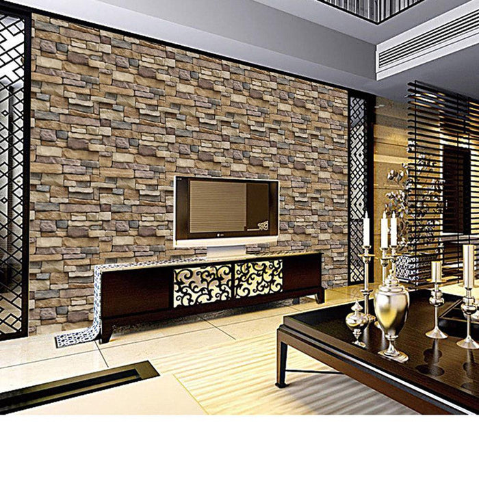Rustic Stone Brick 3D Wallpaper Decal for Self-adhesive Wall Decor