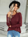 Women's casual loose T-shirt solid top